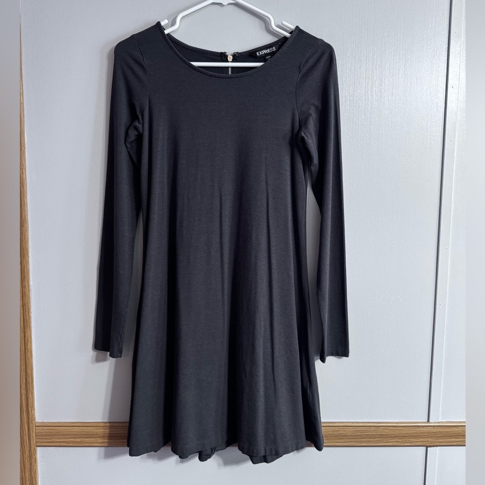 Express Gray Long Sleeve Dress Size Small‎